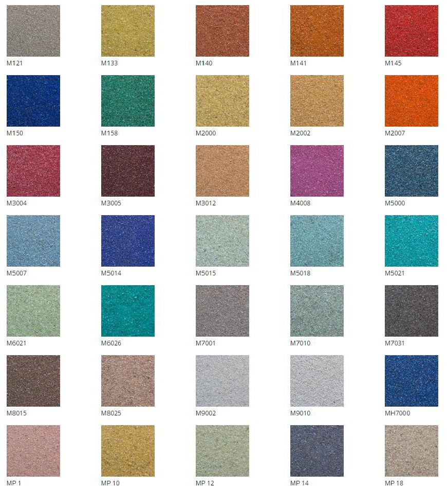 Kleurenkaart voor Quartzline Mortelvloeren Kleurenkaart voor Quartzline Mortelvloeren