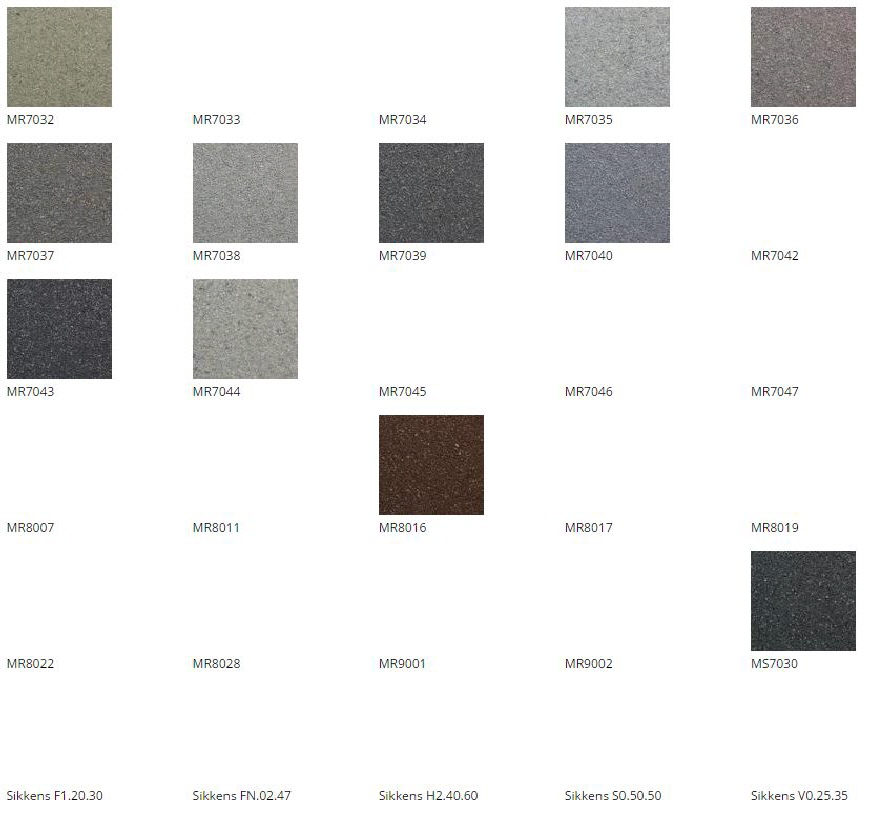 Kleurenkaart voor Quartzline Mortelvloeren Kleurenkaart voor Quartzline Mortelvloeren